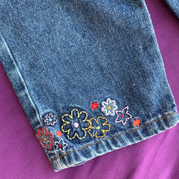 Baby 6-9 months embroidered Jeans flower - Picture 2 of 5